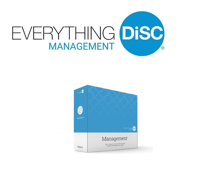 Everything DiSC Management Logo at top.  Everything DiSC Management Facilitation Kit Box at bottom